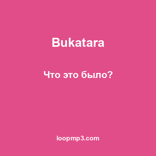 Bukatara - Что это было?