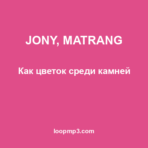 JONY, MATRANG - Как цветок среди камней