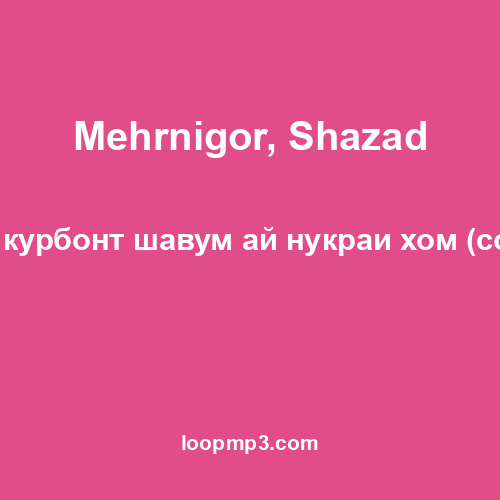 Mehrnigor, Shazad - Ман курбонт шавум ай нукраи хом (cover)