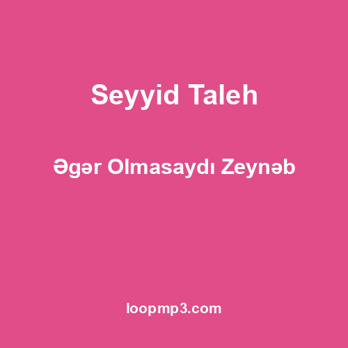 Seyyid Taleh - Əgər Olmasaydı Zeynəb